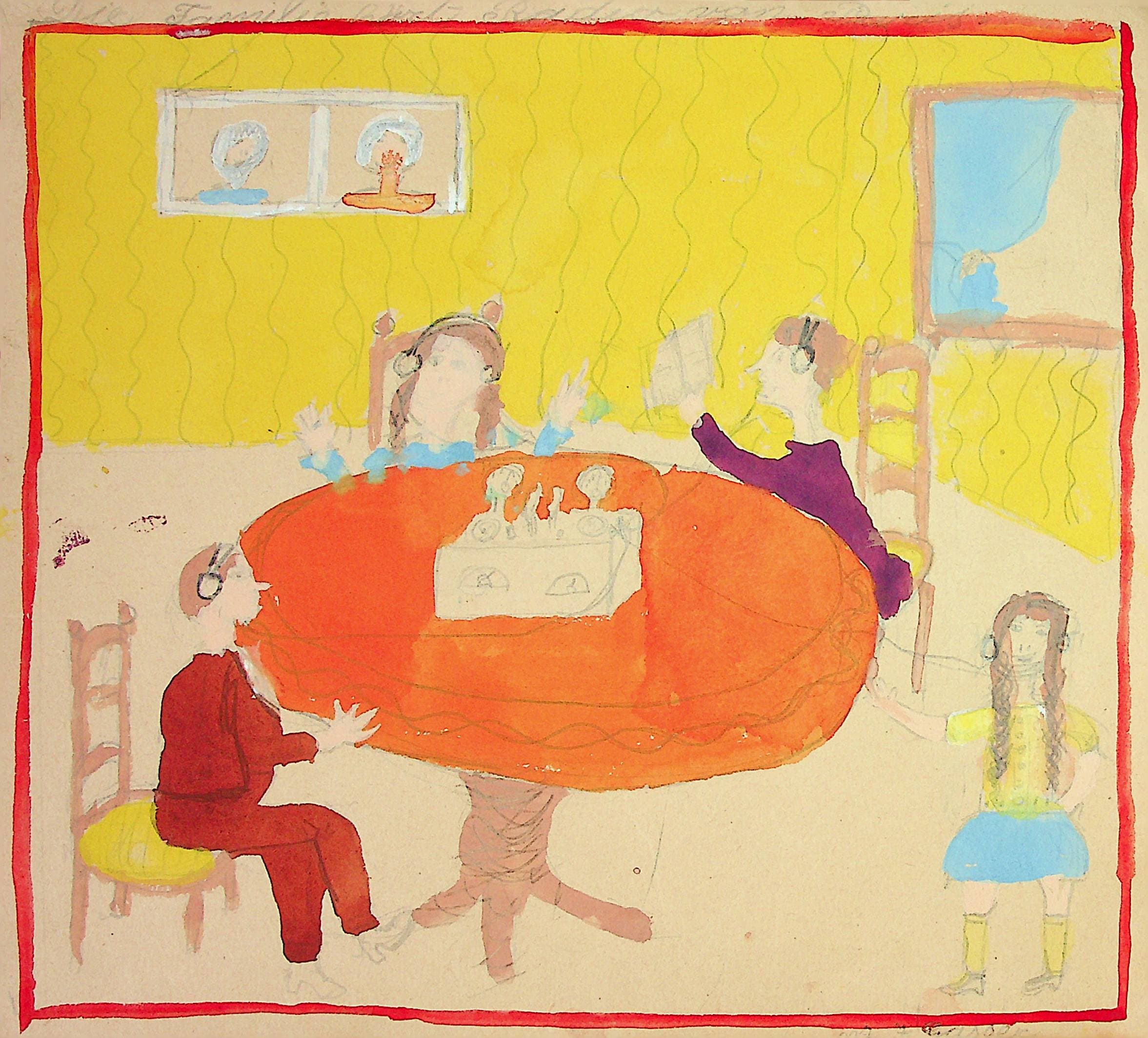 «Die Familie hört Radio von Paris»; Mädchen, ca. 11; 1925; © Museum der Kulturen Basel, VI 15186.02, Bild 390